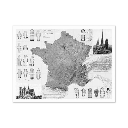 Carte des cathédrales catholiques