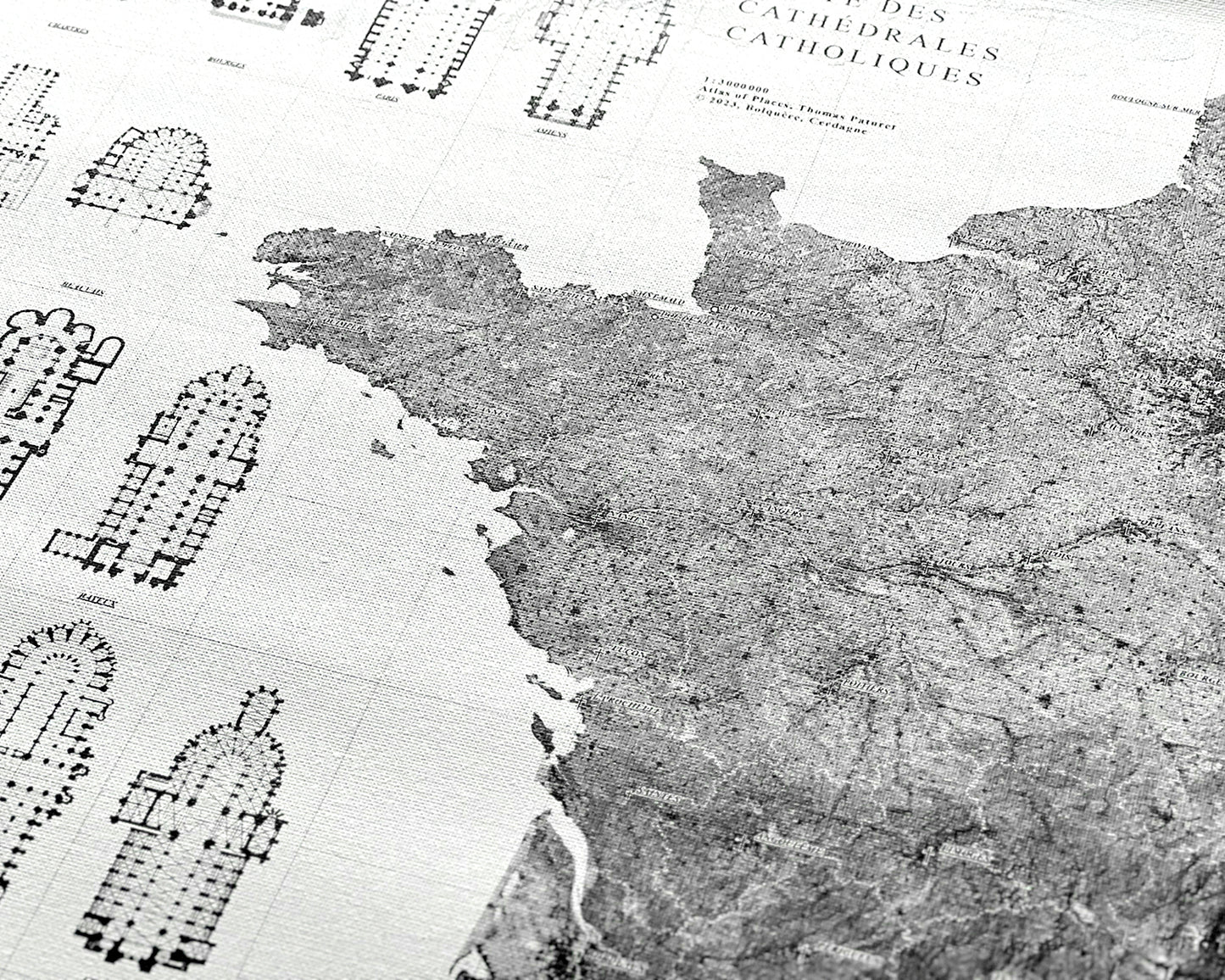 Carte des cathédrales catholiques
